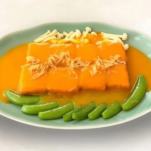 Pumpkin Tofu With Shredded Scallop 南瓜带子丝豆腐