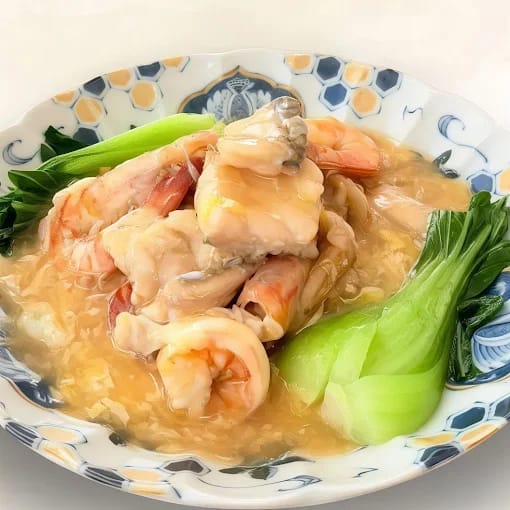 Seafood Hor-Fun With Egg 滑蛋海鲜河粉