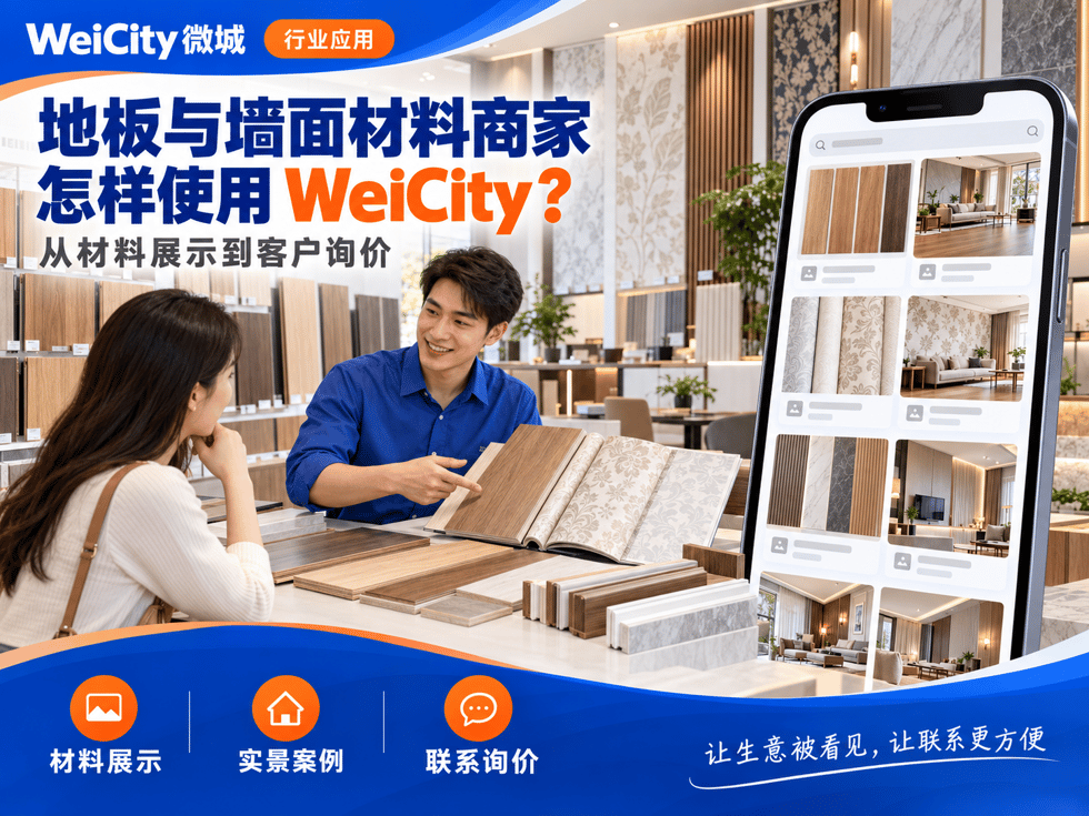32 地板与墙面材料商家怎样使用 WeiCity?从材料展示到客户询价