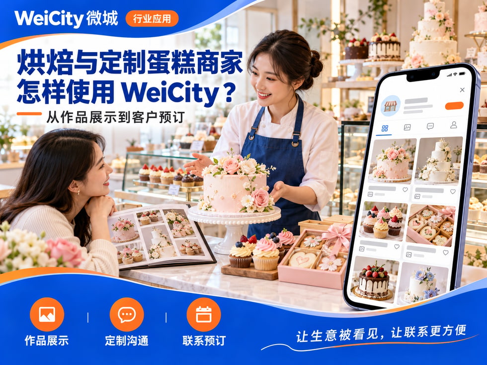 25 烘焙与定制蛋糕商家怎样使用 WeiCity?从作品展示到客户预订