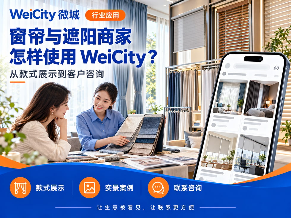 18 窗帘与遮阳商家怎样使用 WeiCity?从款式展示到客户咨询