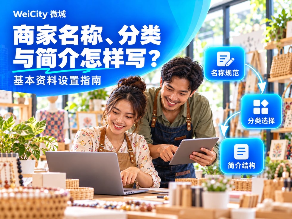 2 WeiCity 商家名称、分类与简介怎样填写?基本资料设置指南