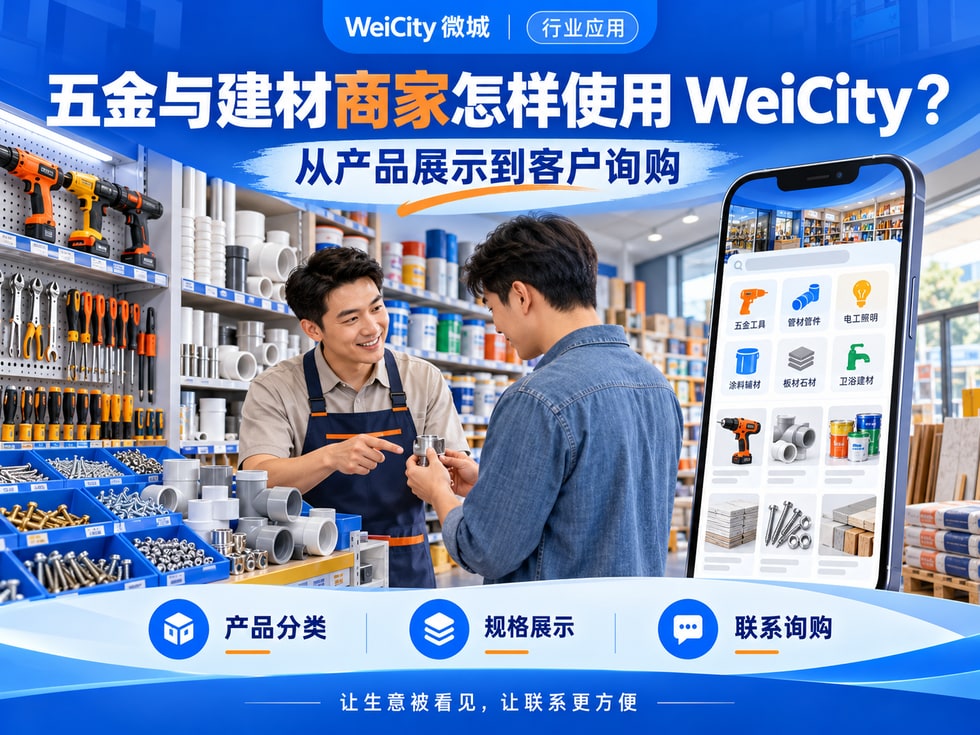 11 五金与建材商家怎样使用 WeiCity?从产品展示到客户询购