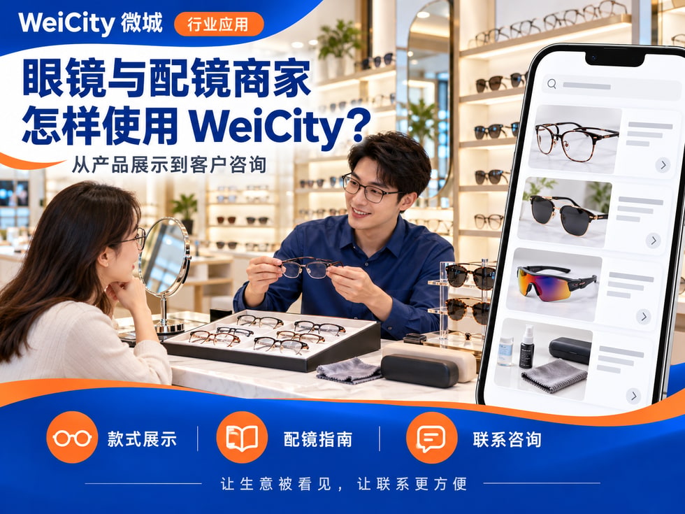 24 眼镜与配镜商家怎样使用 WeiCity?从产品展示到客户咨询