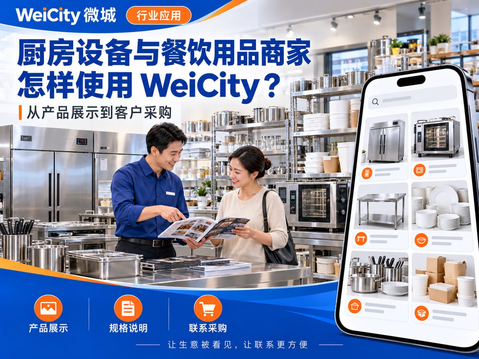 28 厨房设备与餐饮用品商家怎样使用 WeiCity?从产品展示到客户采购