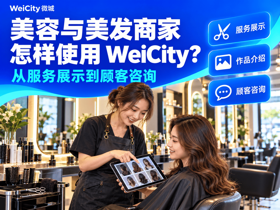 4 美容与美发商家怎样使用 WeiCity?从服务展示到顾客咨询