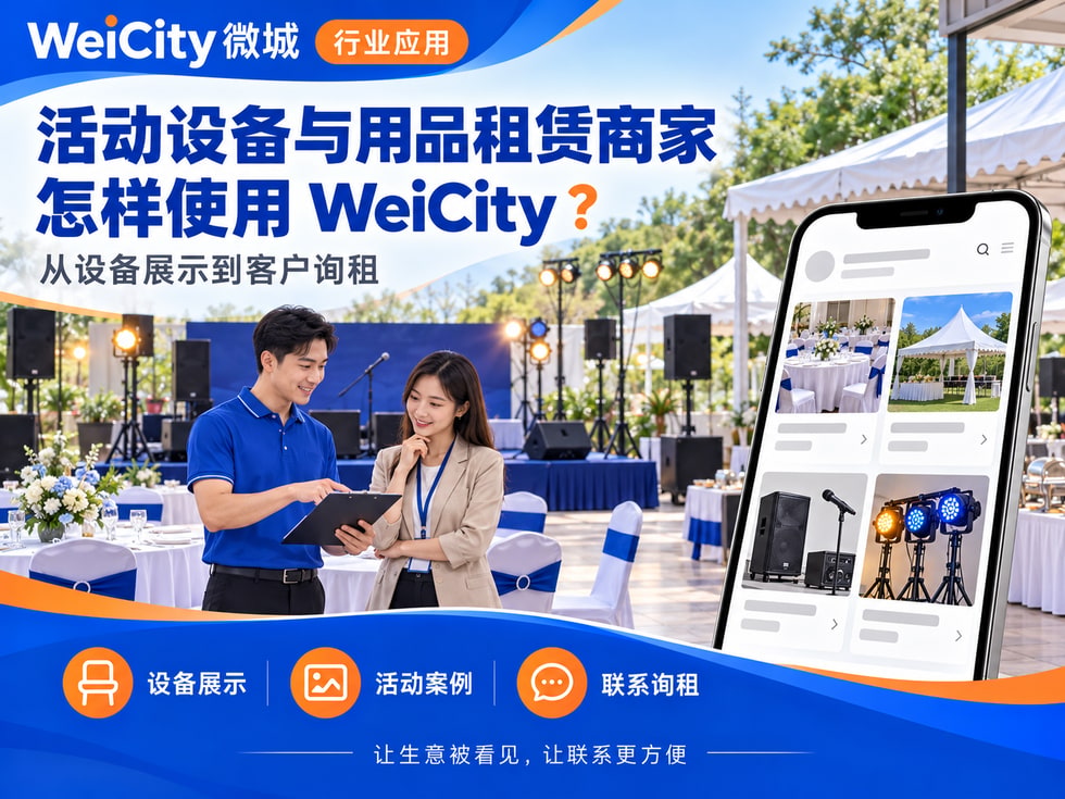 23 活动设备与用品租赁商家怎样使用 WeiCity?从设备展示到客户询租