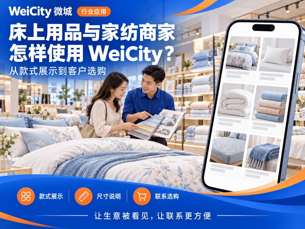 42 床上用品与家纺商家怎样使用 WeiCity?从款式展示到客户选购
