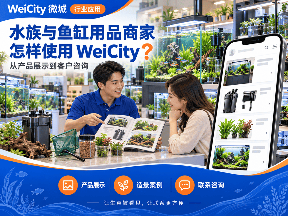 40 水族与鱼缸用品商家怎样使用 WeiCity？从产品展示到客户咨询