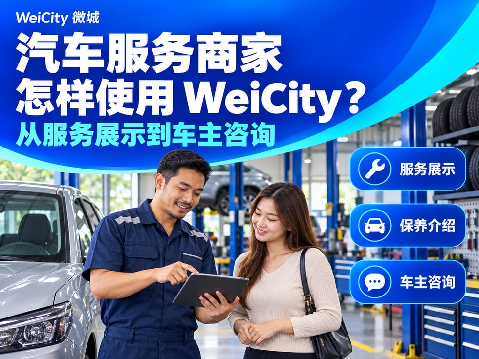 7 汽车服务商家怎样使用 WeiCity?从服务展示到车主咨询
