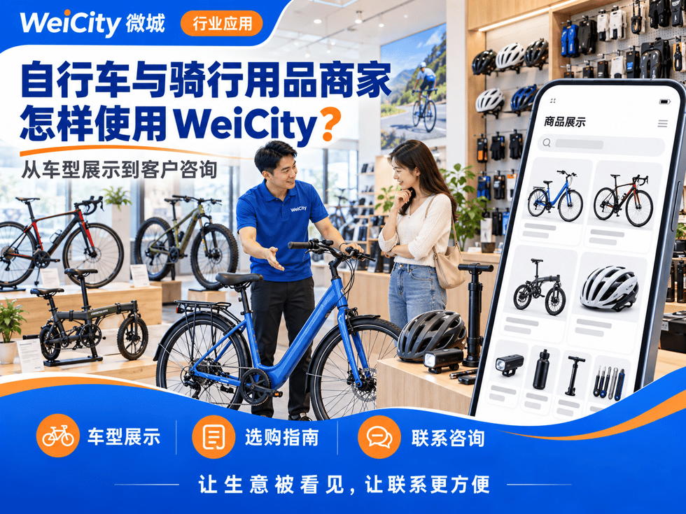33 自行车与骑行用品商家怎样使用 WeiCity？从车型展示到客户咨询