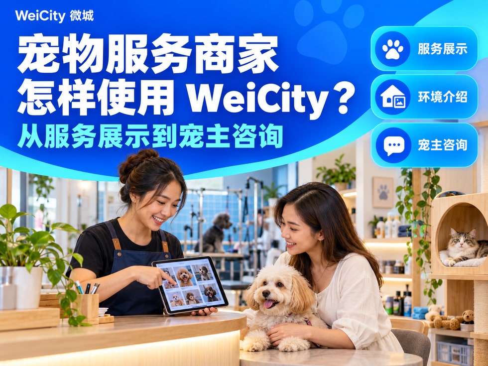 8 宠物服务商家怎样使用 WeiCity?从服务展示到宠主咨询