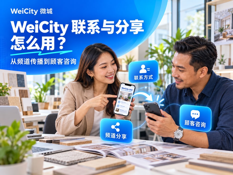 9 WeiCity 联系与分享功能怎么用?从频道传播到顾客咨询