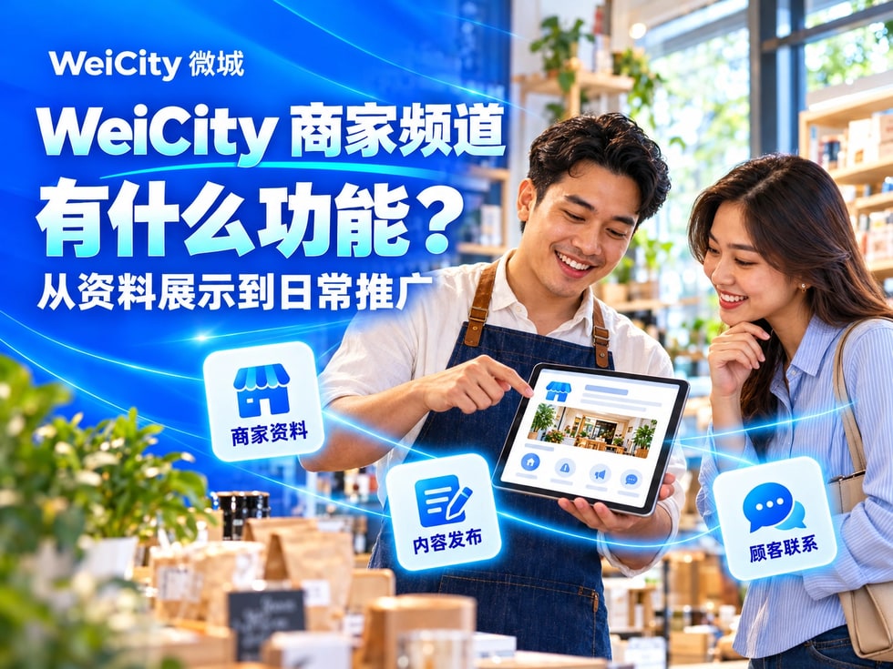 1 WeiCity 商家频道有什么功能?从资料展示到日常推广
