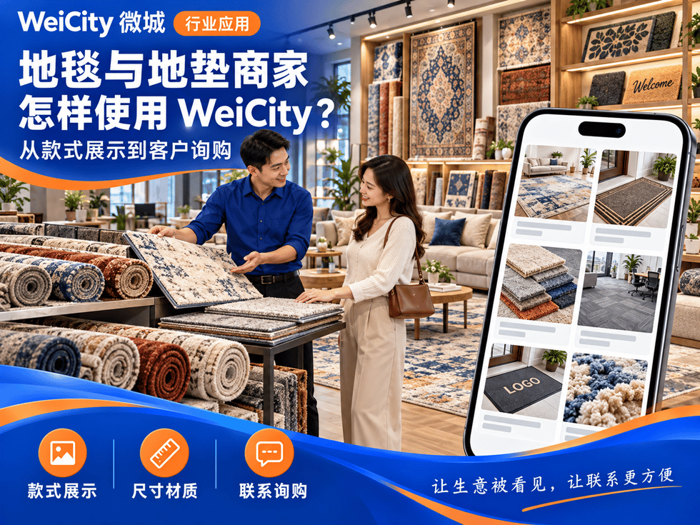 43 地毯与地垫商家怎样使用 WeiCity?从款式展示到客户询购
