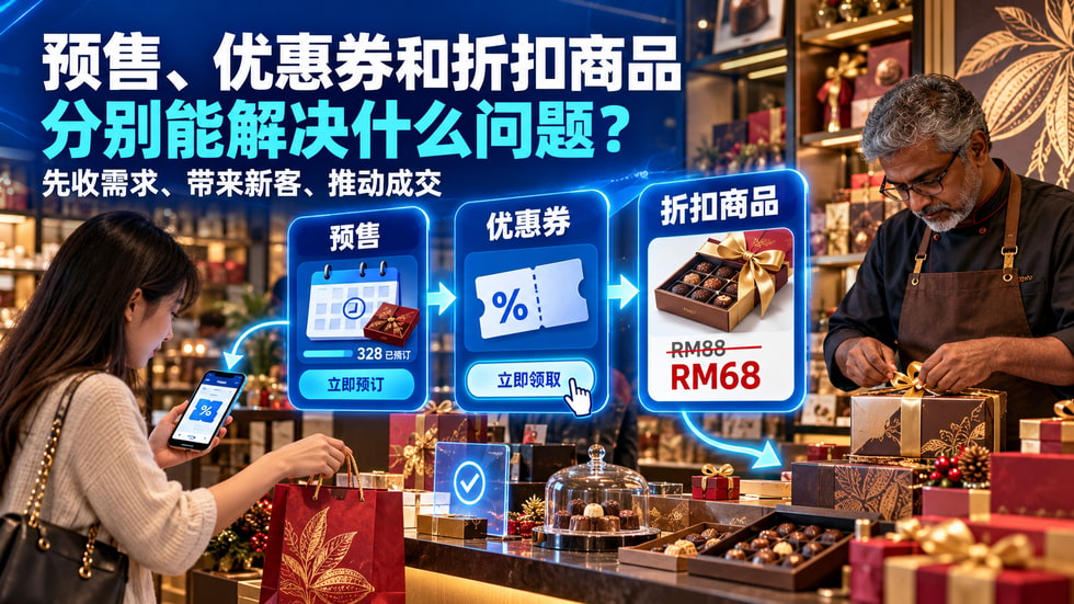 22 🎟️ 预售、优惠券和折扣商品,可以为商家解决什么问题?