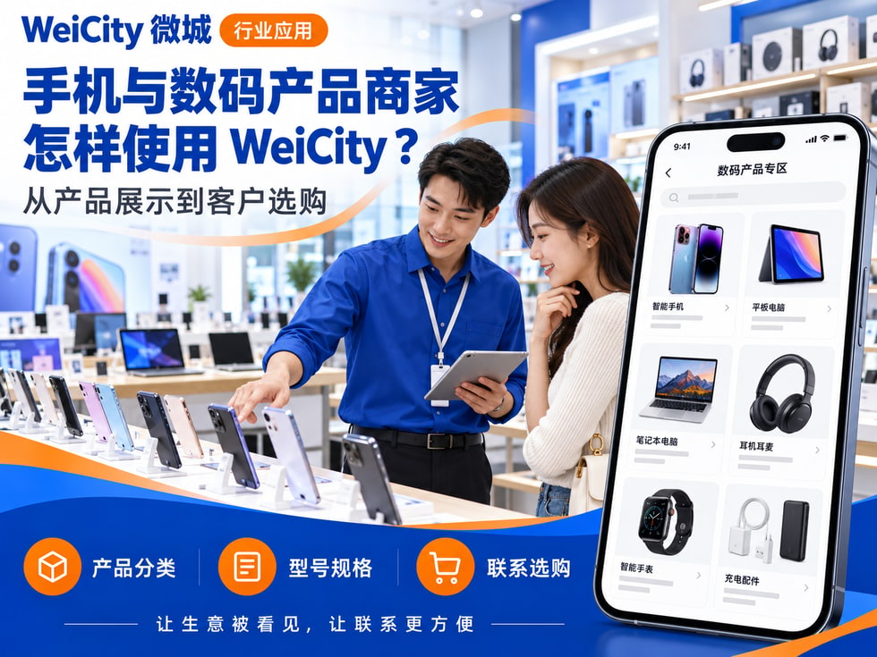 58 手机与数码产品商家怎样使用 WeiCity?从产品展示到客户选购