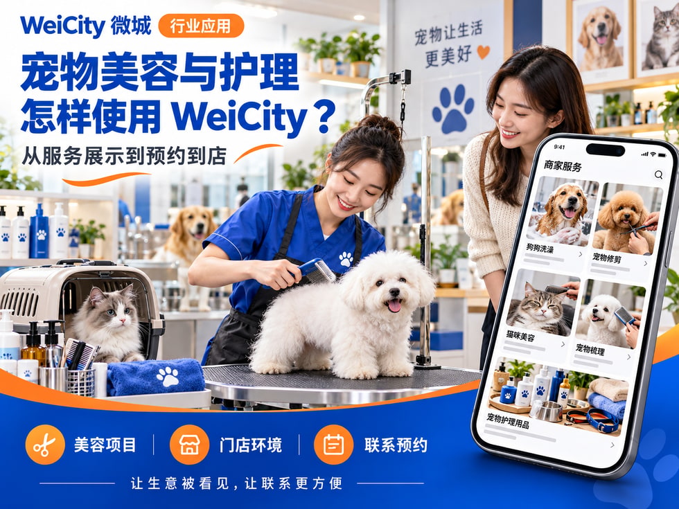 47 宠物美容与护理商家怎样使用 WeiCity?从服务展示到预约到店