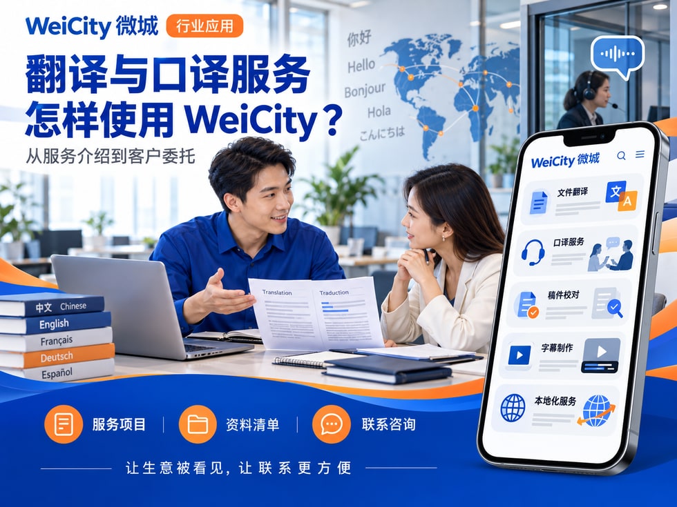 55 翻译与口译服务商怎样使用 WeiCity?从服务介绍到客户委托