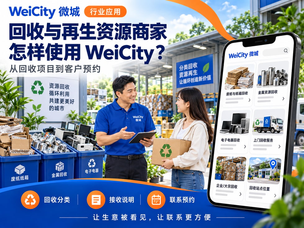 61 回收与再生资源商家怎样使用 WeiCity？从回收项目到客户预约