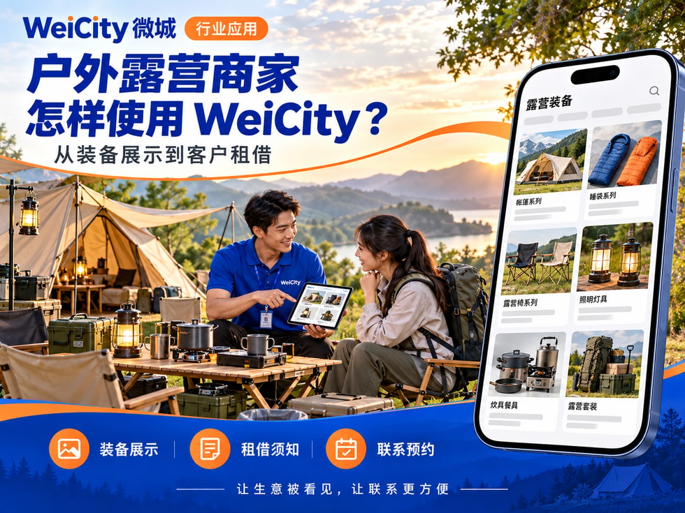 67 户外露营商家怎样使用 WeiCity?从装备展示到客户租借