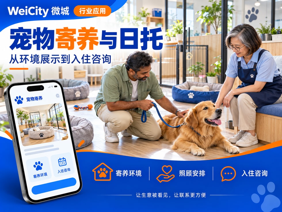 82 宠物寄养与日托商家怎样使用 WeiCity？从环境展示到入住咨询