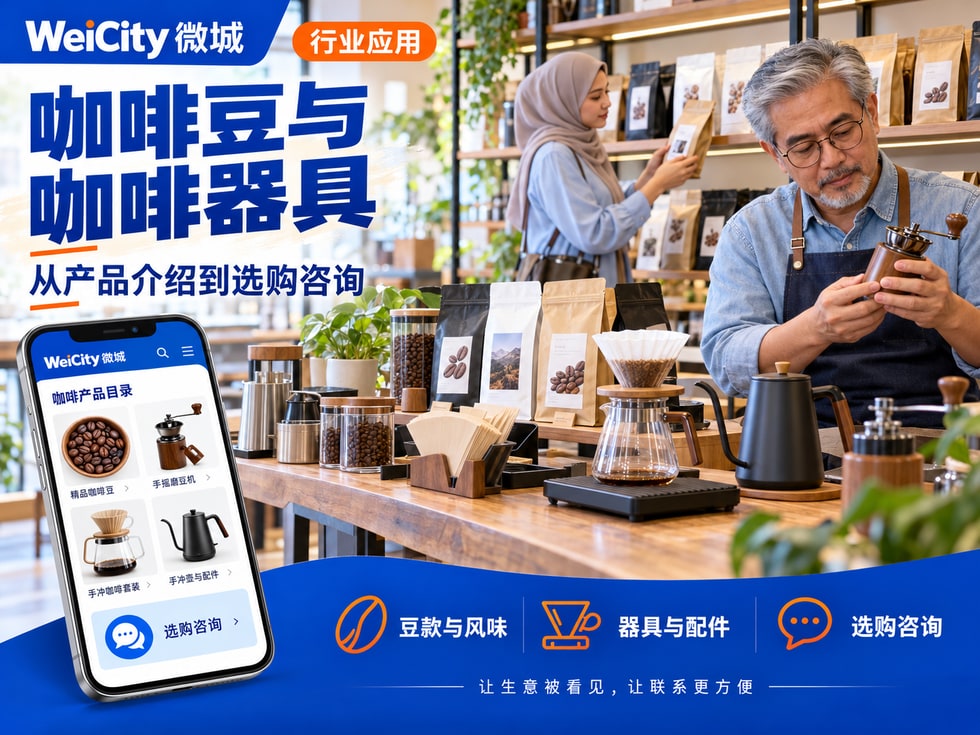 84 咖啡豆与咖啡器具商家怎样使用 WeiCity？从产品介绍到选购咨询