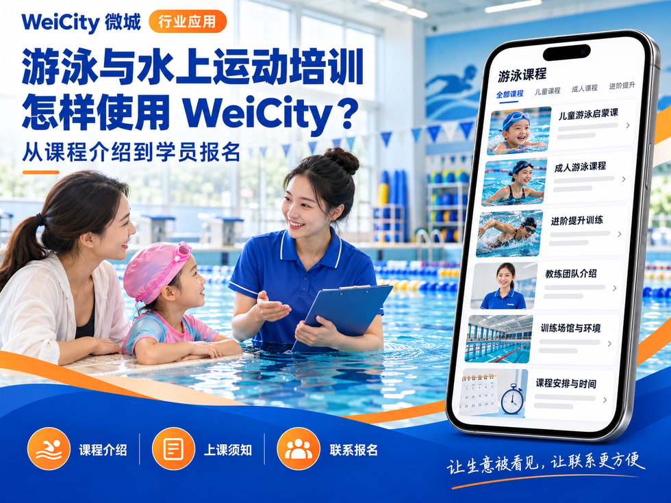 70 游泳与水上运动培训中心怎样使用 WeiCity?从课程介绍到学员报名