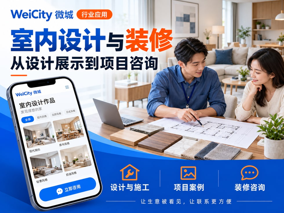 76 室内设计与装修商家怎样使用 WeiCity?从设计展示到项目咨询