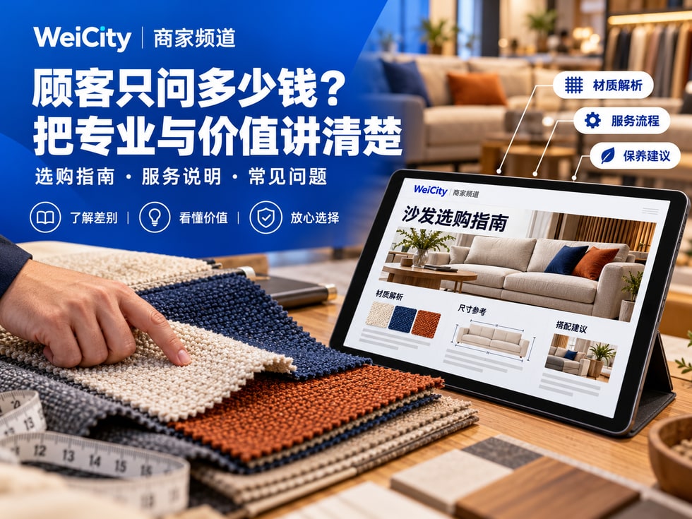 4 📝 顾客只问多少钱？用 WeiCity 商家频道，把你的专业与价值讲清楚
