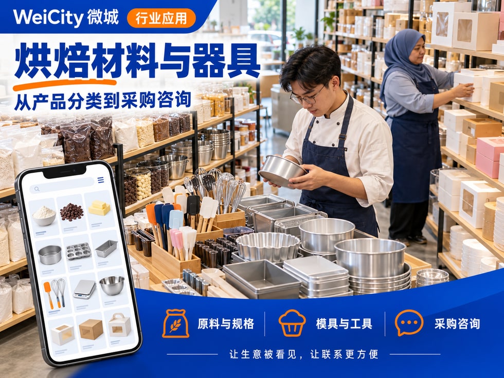 83 烘焙材料与器具商家怎样使用 WeiCity?从产品分类到采购咨询