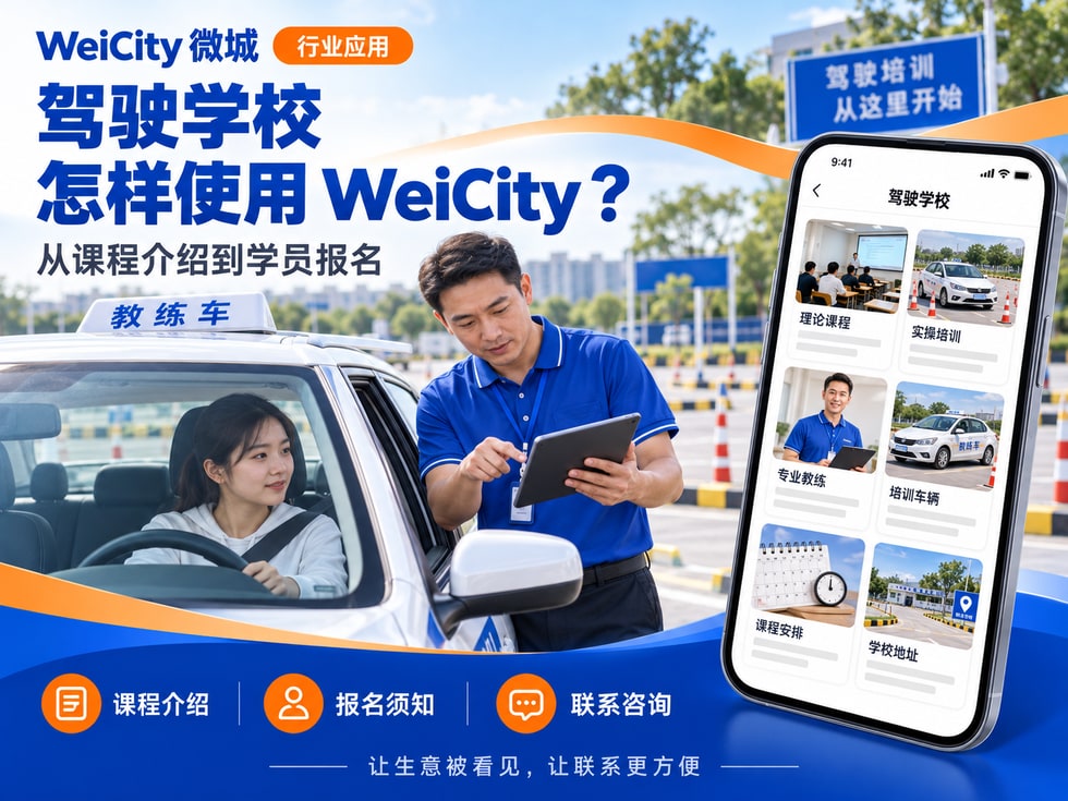 65 驾驶学校怎样使用 WeiCity？从课程介绍到学员报名