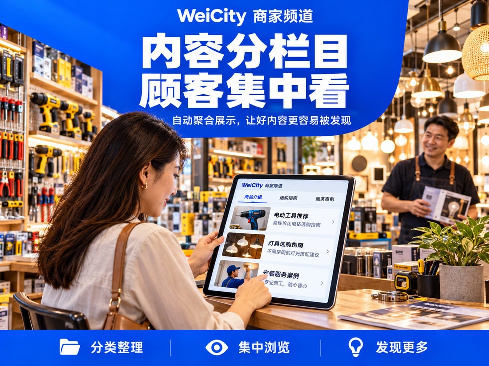 12 🔄 内容分在不同栏目,顾客会漏看?用 WeiCity 聚合展示频道内容