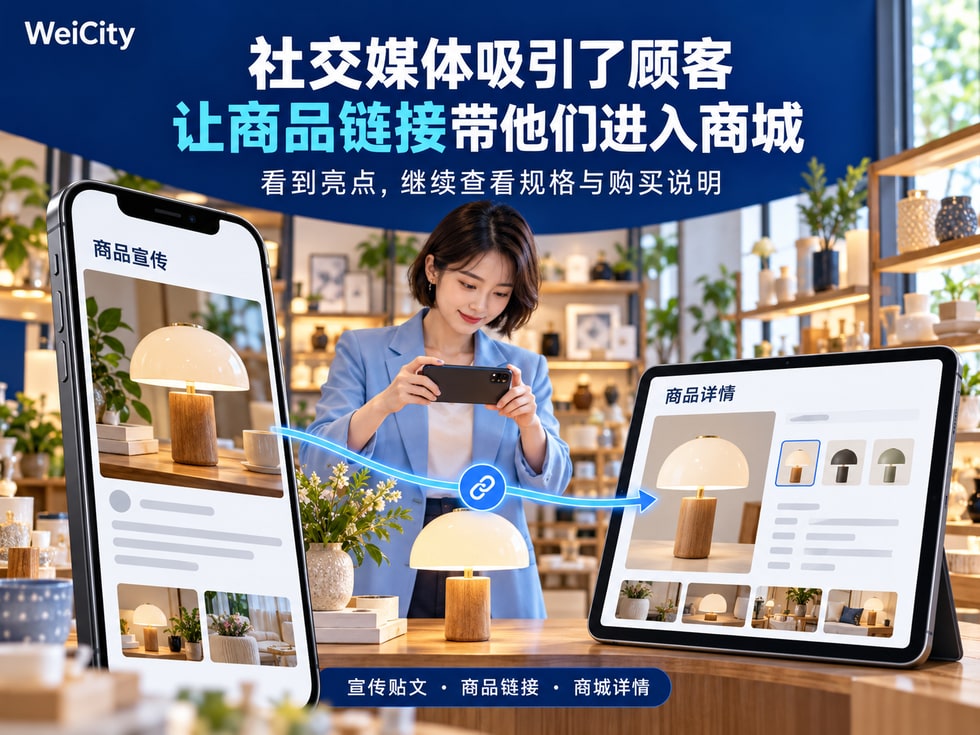 9 🔗 社交媒体吸引了顾客,怎样引导他们进入商城?