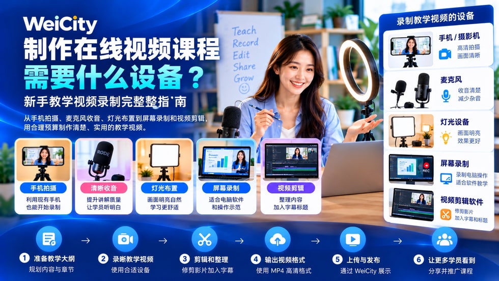 8 制作在线视频课程需要什么设备？新手教学视频录制完整指南