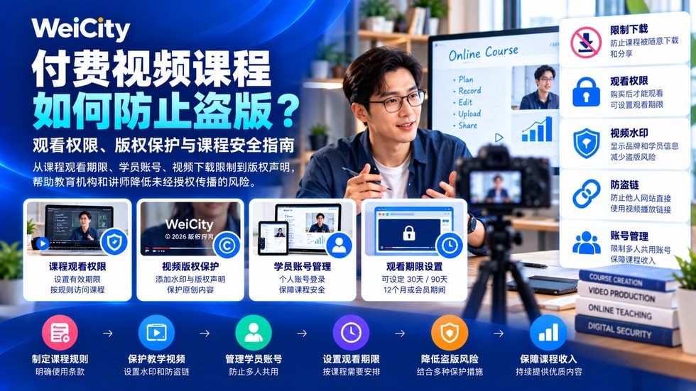 9 付费视频课程如何防止盗版？观看权限、版权保护与课程安全指南
