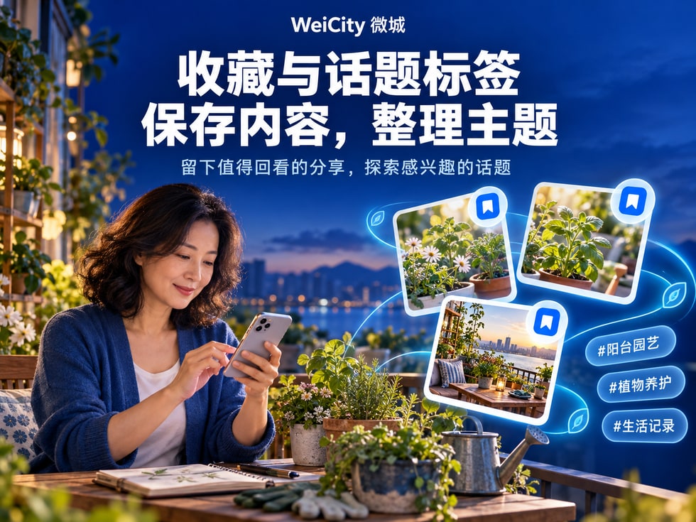 6 WeiCity 收藏与话题标签怎么用？保存内容、查找相关主题
