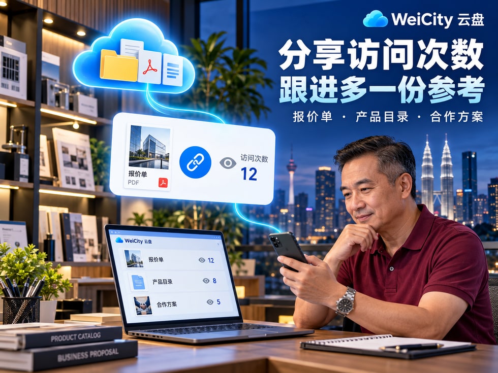 5 云盘分享链接能查看访问次数吗?WeiCity 功能与使用说明