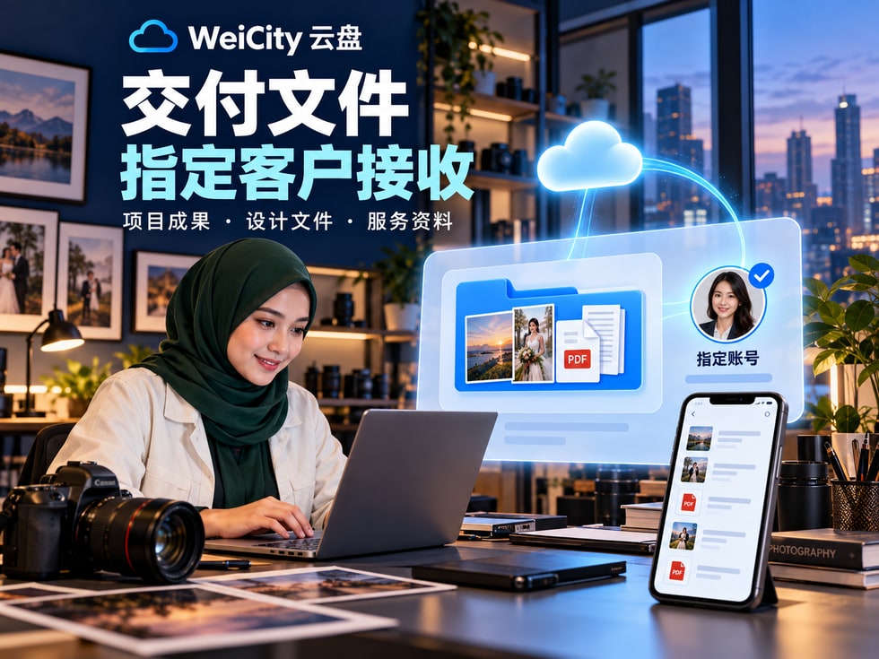 9 怎样把交付文件分享给指定客户？WeiCity 云盘应用指南