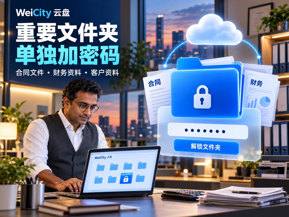 6 云盘文件夹怎样设置密码？WeiCity 合同与财务资料管理指南