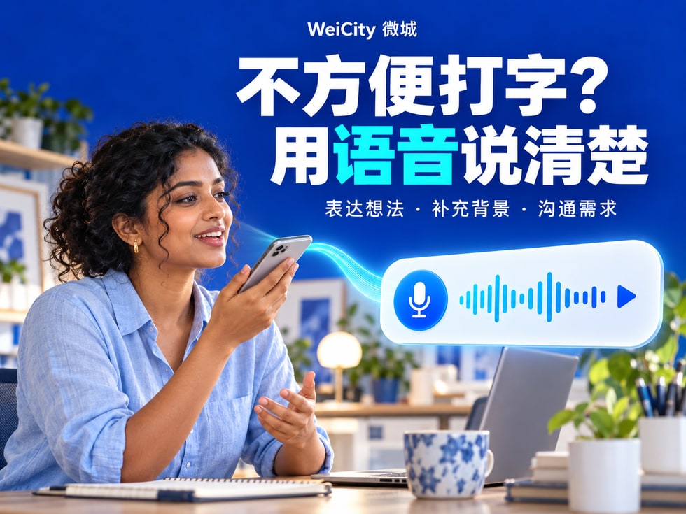 5 WeiCity 语音消息怎么用?不方便打字时,把需求说清楚