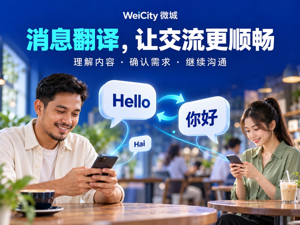 7 WeiCity 消息翻译:与使用不同语言的朋友和客户沟通