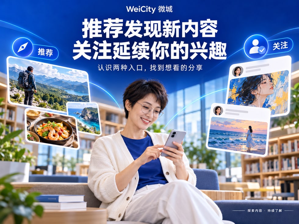 4 WeiCity 推荐与关注页面有什么不同？找到想看的内容