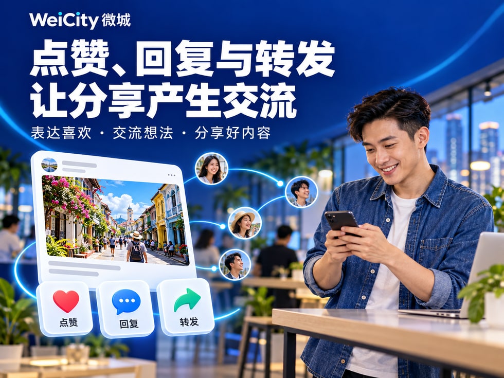 5 WeiCity 点赞、回复与转发怎么用？让内容产生交流
