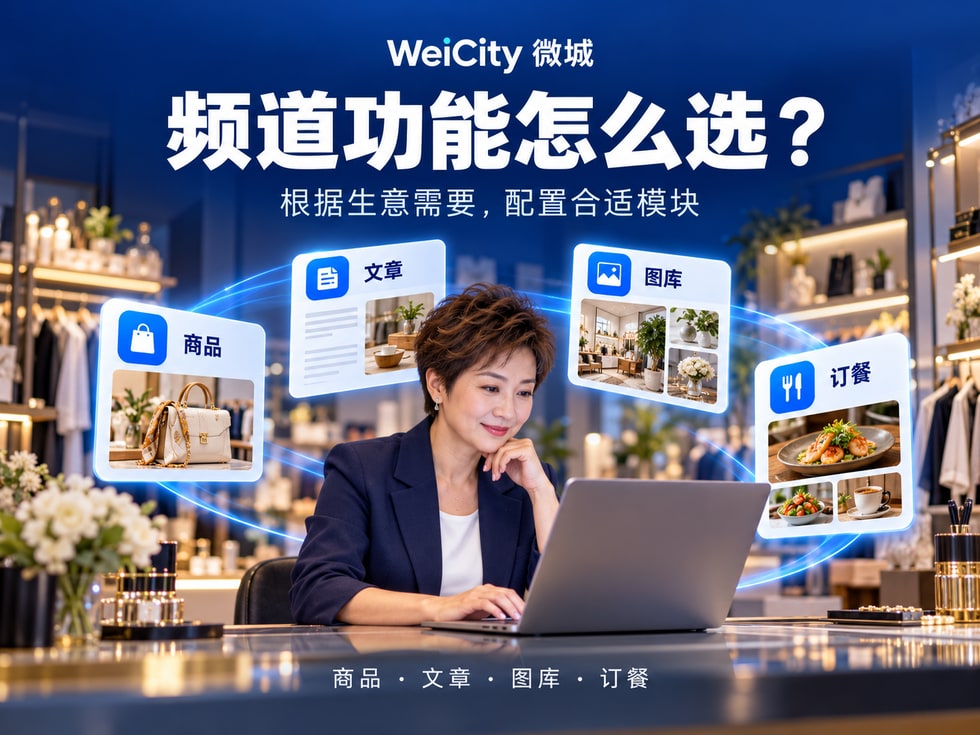 5 WeiCity 商家频道功能模块怎么选？根据生意需要配置频道