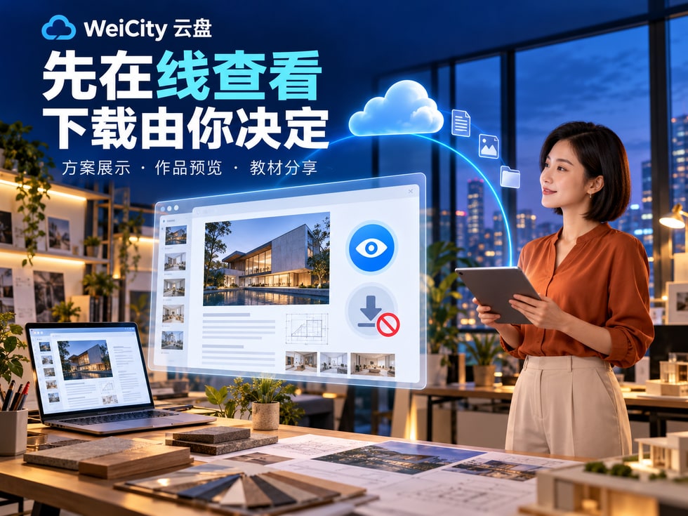 3 文件怎样只允许在线查看、禁止下载?WeiCity 云盘功能说明
