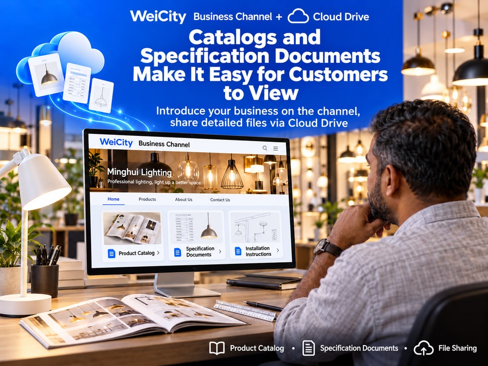 9 📁 Customers want catalogs and specifications, but you're still sending them one by one? Use WeiCity to connect displays with material sharing