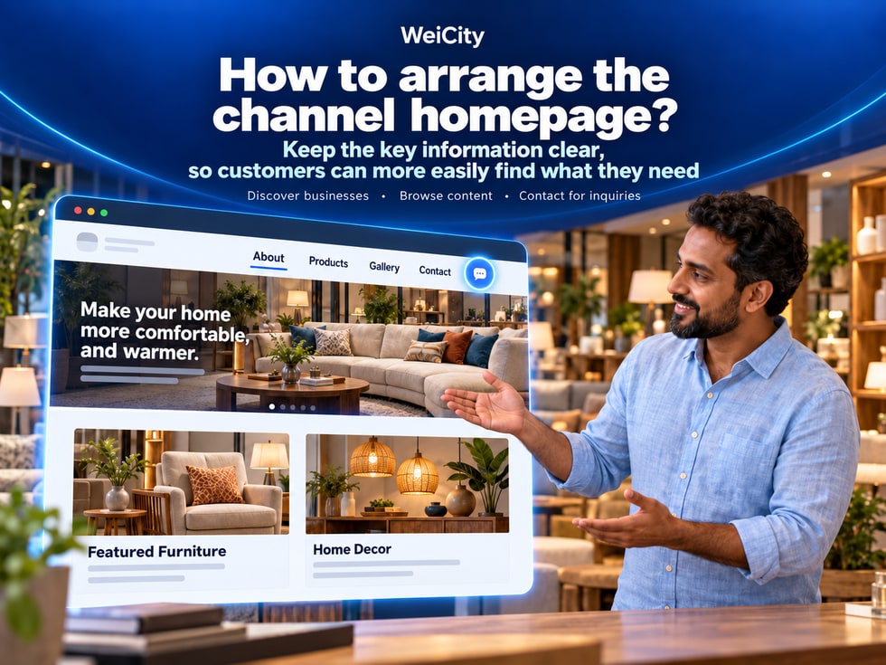 4 How do I arrange the WeiCity merchant channel homepage? Help customers quickly find key information