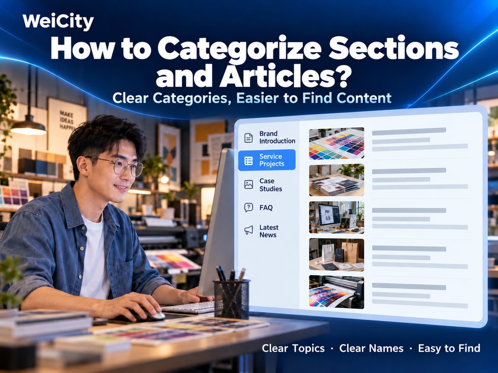 6 How do I categorize WeiCity merchant channel sections and articles? Make content easier to find
