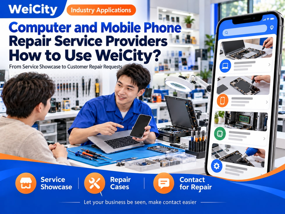 17 How Computer & Phone Repair Merchants Can Use WeiCity: From Service Display to Customer Repair Requests